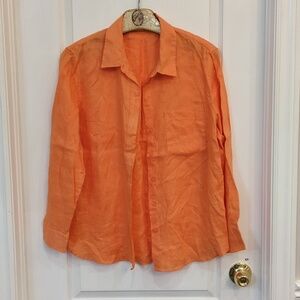 H&M Linen Creamscicle Blouse